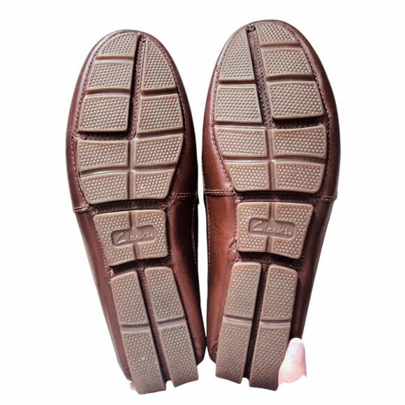 Clarks Collection Mens Shoes Size 11 Brown Leather Driving Loafers NICE Current - Picture 10 of 10